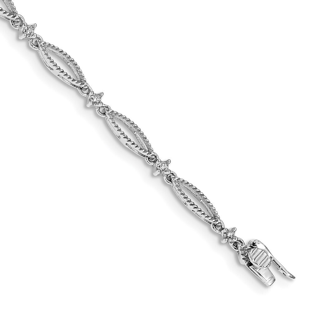Kazi Luxury 14k White Gold Diamond Bracelet